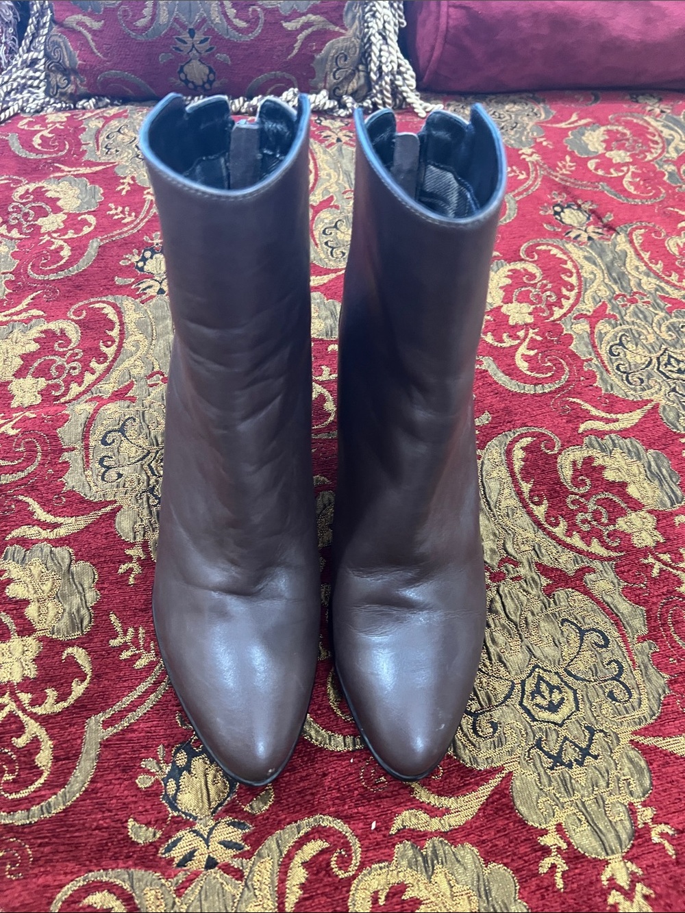 Aquatalia Brown Leather Ankle Booties